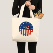 VS - Amerikaanse vlag en sterren in circulatie Grote Tote Bag (Voorkant (product))