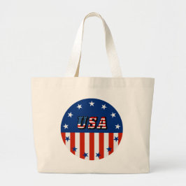 VS - Amerikaanse vlag en sterren in circulatie Grote Tote Bag
