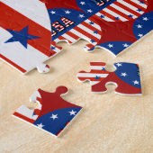 VS - Amerikaanse vlag en sterren in circulatie Legpuzzel (Zijkant)