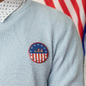 VS - Amerikaanse vlag en sterren in circulatie Ronde Button 5,7 Cm