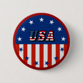 VS - Amerikaanse vlag en sterren in circulatie Ronde Button 5,7 Cm (Voorkant)