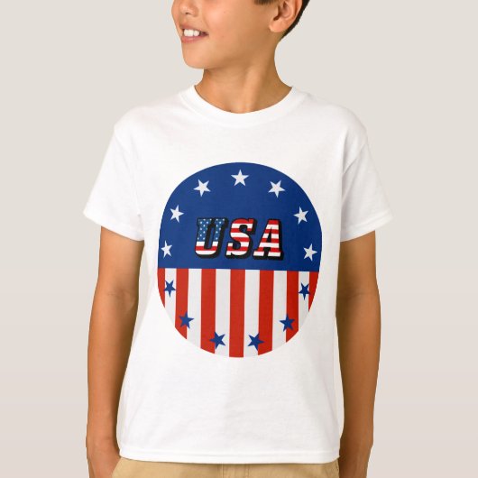 VS - Amerikaanse vlag en sterren in circulatie T-shirt (Voorkant)