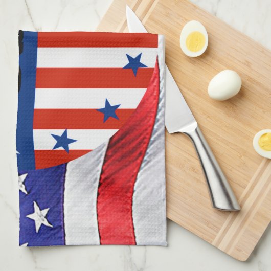 VS - Amerikaanse vlag en sterren in circulatie Theedoek (Quarter Fold)