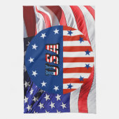 VS - Amerikaanse vlag en sterren in circulatie Theedoek (Verticaal)