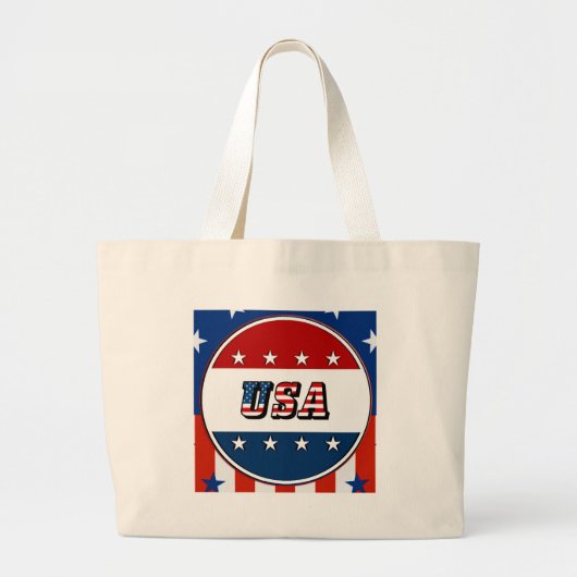VS - Amerikaanse vlag en sterren in cirkel #2 Grote Tote Bag (Voorkant)
