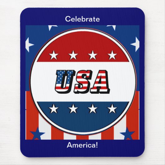 VS - Amerikaanse vlag en sterren in cirkel #2 Muismat (Voorkant)