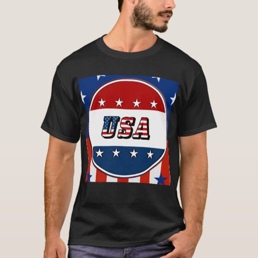 VS - Amerikaanse vlag en sterren in cirkel #2 T-shirt (Voorkant)