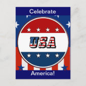 VS - Amerikaanse vlag en sterren in cirkel nr. 2, Briefkaart (Voorkant)