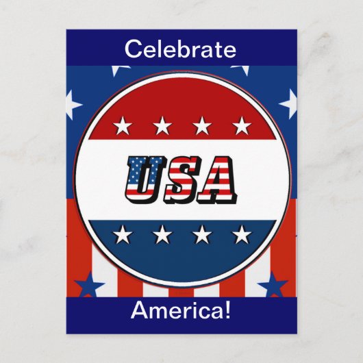 VS - Amerikaanse vlag en sterren in cirkel nr. 2, Briefkaart (Voorkant)