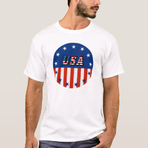 VS - Amerikaanse vlag en sterren in cirkel T-shirt