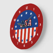VS - Amerikaanse vlag en sterren in cirkelmuur Grote Klok (Hoek)
