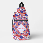 VS Amerikaanse Vlag Getegeld Rood Personalisatie Sling Bag (Voorkant)