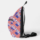 VS Amerikaanse Vlag Getegeld Rood Personalisatie Sling Bag (Rechts)