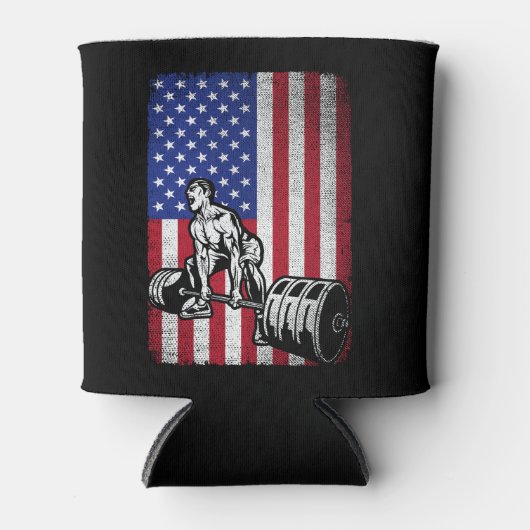 VS Amerikaanse vlag gewichtheffen Powerlifting Blikjeskoeler (Voorkant)