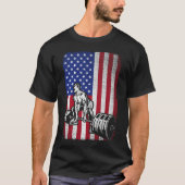 VS Amerikaanse vlag gewichtheffen Powerlifting T-shirt (Voorkant)