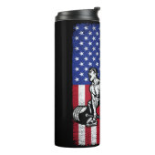 VS Amerikaanse vlag gewichtheffen Powerlifting Thermosbeker (Gedraaid links)