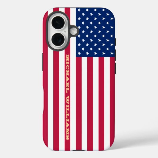 VS Amerikaanse vlag goud monogrammed patriottisch Case-Mate iPhone Case (Achterkant)