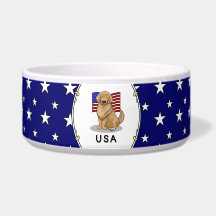 VS Amerikaanse Vlag Goud Retriever Hond