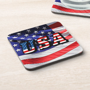 VS - Amerikaanse Vlag Harde Plastic Onderzetter
