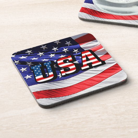 VS - Amerikaanse Vlag Harde Plastic Onderzetter (Linkerzijde)