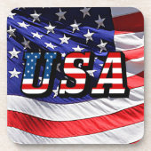 VS - Amerikaanse Vlag Harde Plastic Onderzetter (Voorkant)