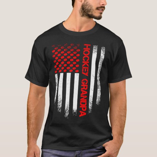  VS Amerikaanse vlag hockey Opa Patriottisch T-shirt (Voorkant)