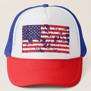 VS - Amerikaanse vlag in een distressed patroon Trucker Pet