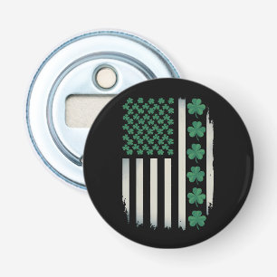 VS Amerikaanse Vlag Klaver St. Patrick's Day Ameri Button Flesopener
