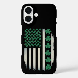 VS Amerikaanse Vlag Klaver St. Patrick's Day Ameri iPhone 16 Hoesje