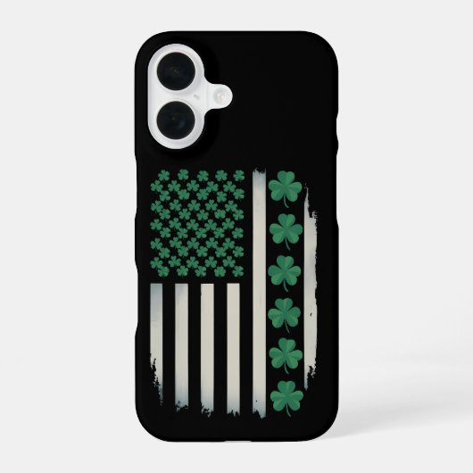 VS Amerikaanse Vlag Klaver St. Patrick's Day Ameri iPhone 16 Hoesje (Achterkant)