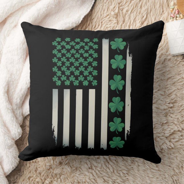 VS Amerikaanse Vlag Klaver St. Patrick's Day Ameri Kussen (Deken)