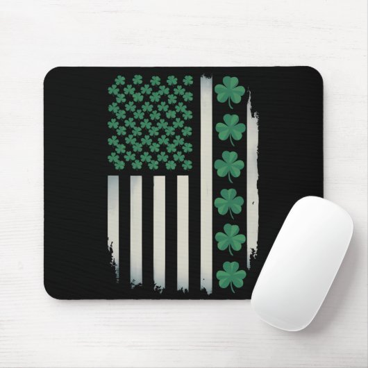 VS Amerikaanse Vlag Klaver St. Patrick's Day Ameri Muismat (Met muis)