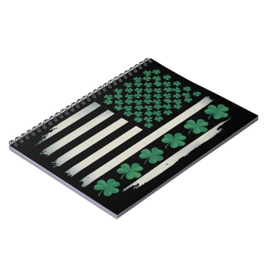 VS Amerikaanse Vlag Klaver St. Patrick's Day Ameri Notitieboek (Linkerzijde)