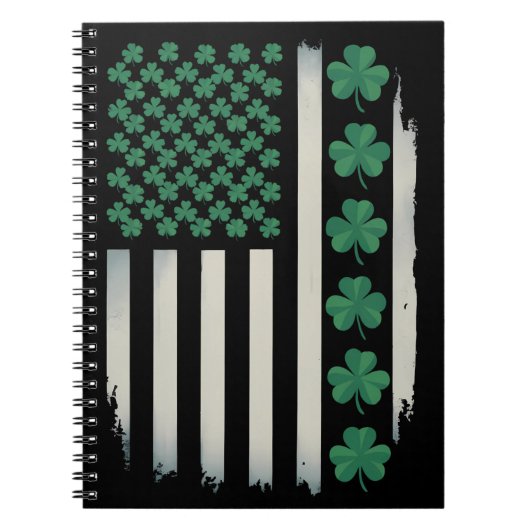 VS Amerikaanse Vlag Klaver St. Patrick's Day Ameri Notitieboek (Voorkant)