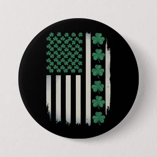 VS Amerikaanse Vlag Klaver St. Patrick's Day Ameri Ronde Button 7,6 Cm (Voorkant)