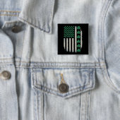 VS Amerikaanse Vlag Klaver St. Patrick's Day Ameri Vierkante Button 5,1 Cm (In situ)