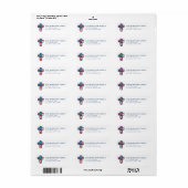 VS Amerikaanse Vlag Kruis Retour Adres Labels (Full Sheet)