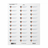 VS-Amerikaanse Vlag Kruis Retour Adres Labels (Full Sheet)