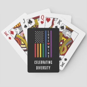 VS Amerikaanse vlag liefde wint LGBTQ Gay Pride Pokerkaarten