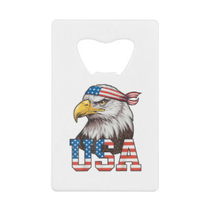 VS Amerikaanse Vlag Mannen Vrouwen Kinderen Amerik Creditkaart Flessenopener