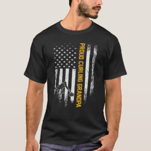 VS Amerikaanse vlag met krullende opa Si T-shirt