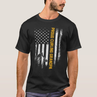 VS Amerikaanse vlag met krullende opa Si T-shirt