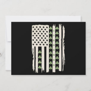 VS Amerikaanse vlag met shamrocks voor St. Patrick Kaart