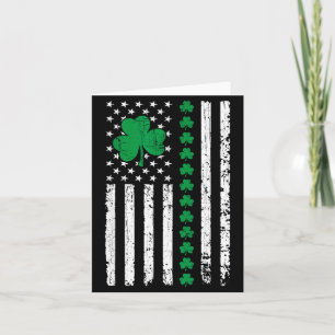 VS Amerikaanse vlag met shamrocks voor St. Patrick Kaart