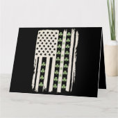 VS Amerikaanse vlag met shamrocks voor St Patricks Kaart (Voorkant)