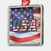 VS - Amerikaanse vlag - Metaal kerstsieraad Metalen Ornament (Links)