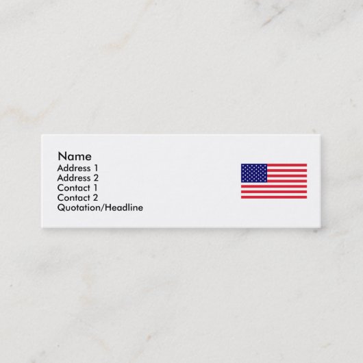 VS - Amerikaanse vlag Mini Visitekaartje (Voorkant)