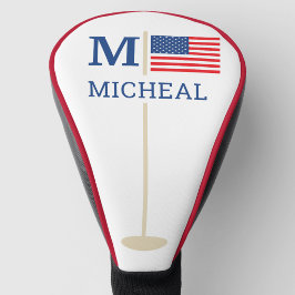 VS-Amerikaanse Vlag Monogram Naam Golfheadcover