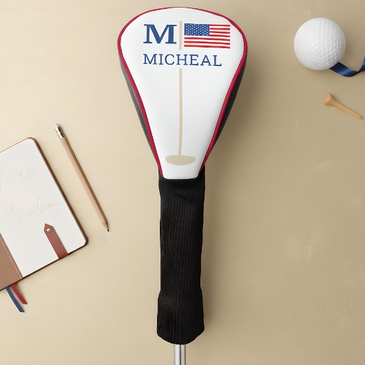 VS-Amerikaanse Vlag Monogram Naam Golfheadcover