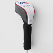 VS-Amerikaanse Vlag Monogram Naam Golfheadcover (Schuin)
